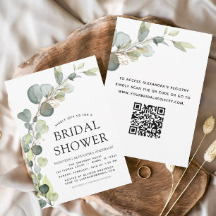 Budget Bridal Shower QR Code Greenery Eucalyptus