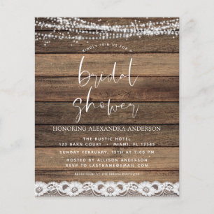 Budget Bridal Shower Rustic Farmhouse Flyer
