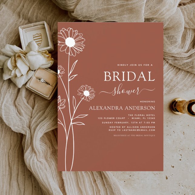 Budget Bridal Shower Terracotta Burnt Orange Flyer (Creator Uploaded)