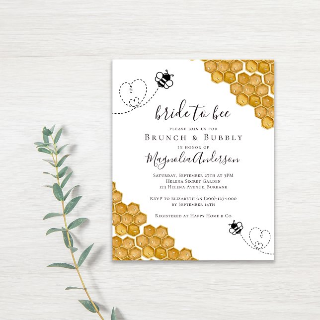 Budget Bride to Bee Bridal Shower Invitation (Creator Uploaded)