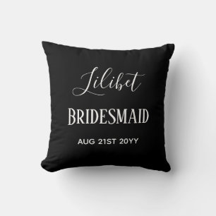 BUDGET Bridesmaid Bridal Party Gifts Black White Cushion