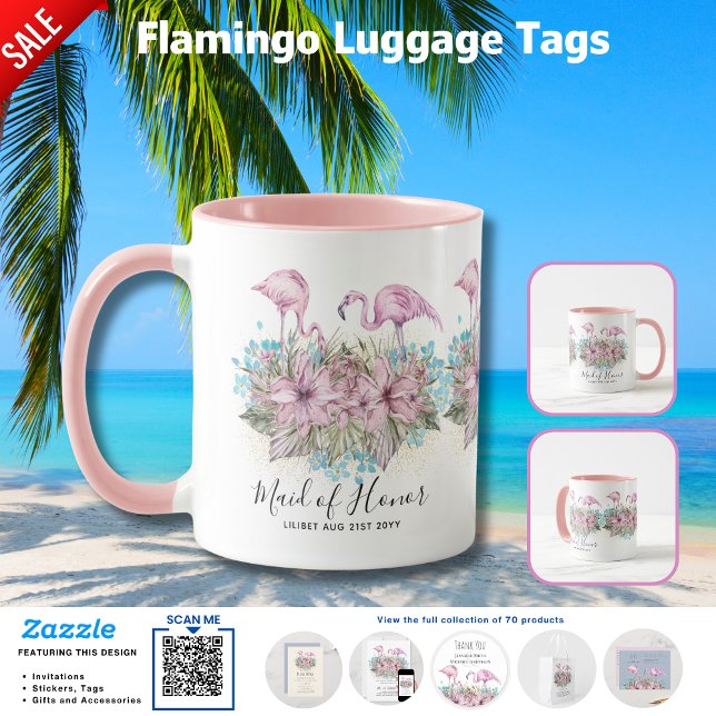 BUDGET Bridesmaid Bridal Party Gifts FLAMINGOS Mug (Creator Uploaded)
