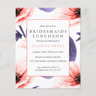 BUDGET Bridesmaids Luncheon  Blush purple floral
