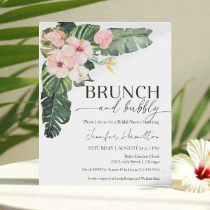 Budget Brunch and Bubbly Bridal Shower Invitation