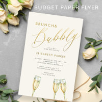 Budget brunch and bubbly bridal shower invitation