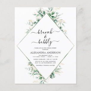 Budget Brunch & Bubbly Bridal Shower Greenery Flyer