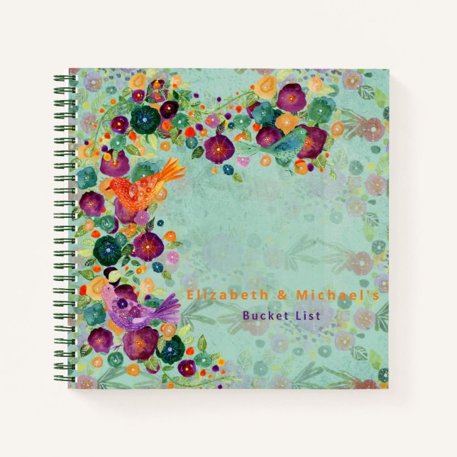 BUDGET Bucket List Couples Adventure Keepsake Notebook (Front)