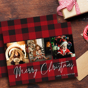 Budget Buffalo Check 3 Photo Merry Christmas