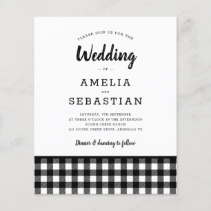 BUDGET Buffalo Plaid Wedding Invitation