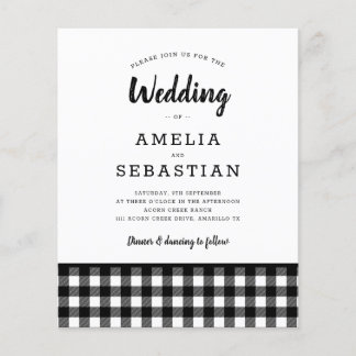 BUDGET Buffalo Plaid Wedding Invitation