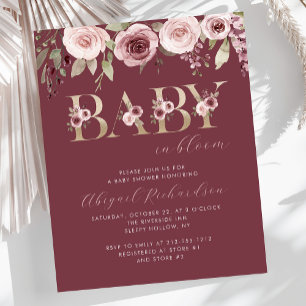 Budget Burgundy Blush Baby in Bloom Baby Shower