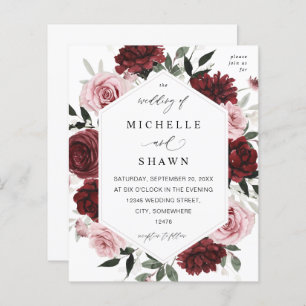 Budget Burgundy & Blush Pink 6 Floral Wedding