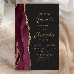 Budget Burgundy Gold Agate Dark Wedding