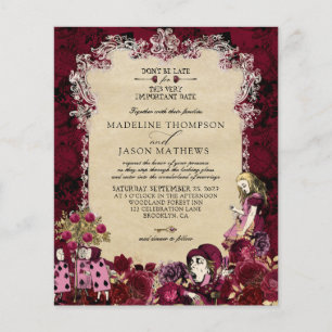BUDGET Burgundy Gold Alice in Wonderland Wedding
