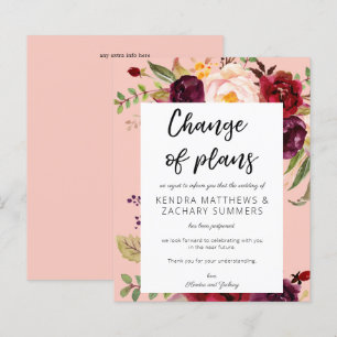 Budget Burgundy Marsala Floral PNK Change of Plans