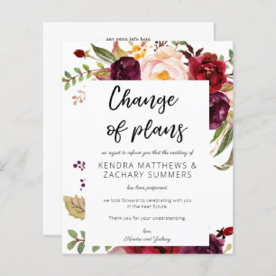 Budget Burgundy Marsala Floral WH Change of Plans