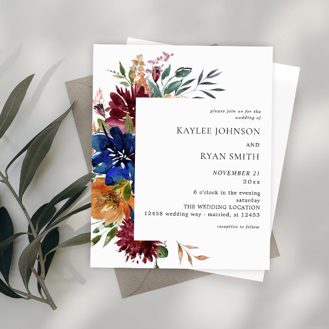 Budget Burgundy & Navy Fall Floral Wedding V2 (Creator Uploaded)