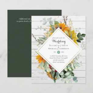 BUDGET Burgundy Navy Floral Wedding Invitations