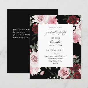 Budget Burgundy & Pink Floral 6 Graduation Party B