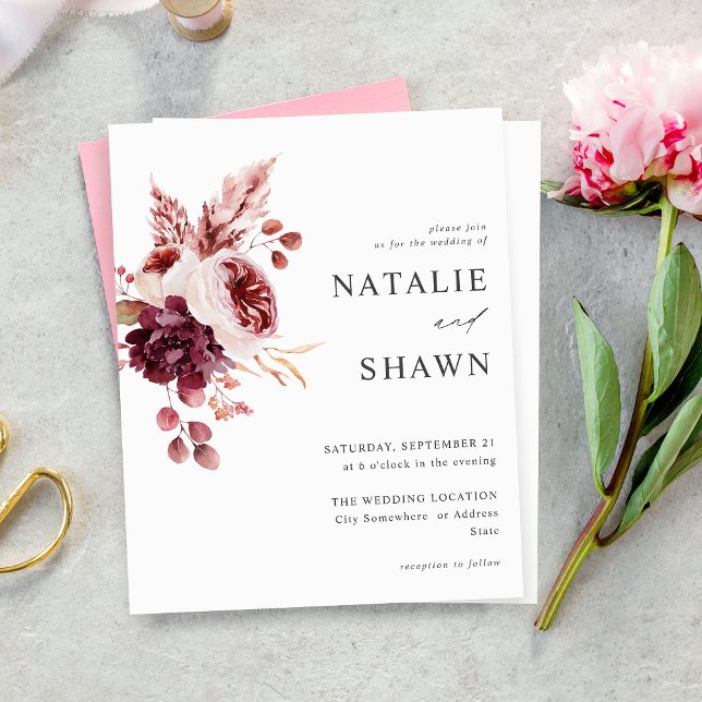 Budget Burgundy & Pink Floral 8A Wedding (Creator Uploaded)