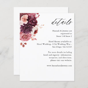 Budget Burgundy & Pink Floral 8B Boho Details