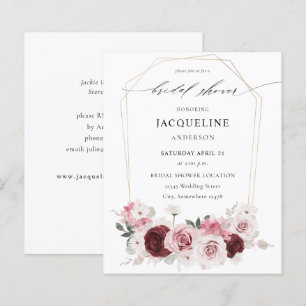 Budget Burgundy & Pink Floral Ele Bridal Shower 2