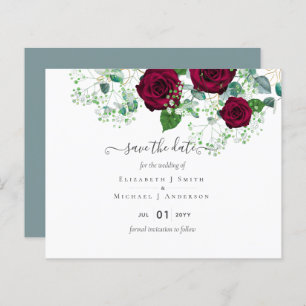 BUDGET Burgundy Rose Eucalyptus Wedding