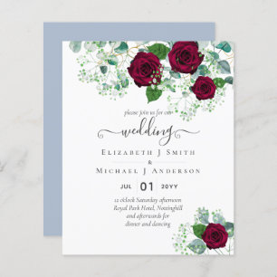 BUDGET  Burgundy Rose Eucalyptus Wedding