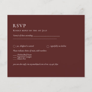 Budget Burgundy RSVP Monochrome Elegant Simple Flyer