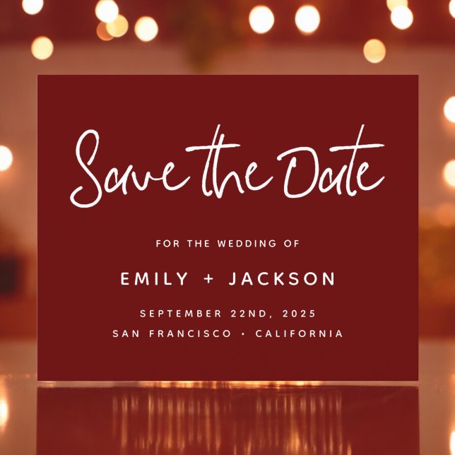Budget Burgundy Save the Date Invitation (Creator Uploaded)