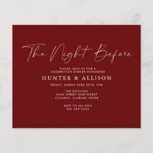 Budget Burgundy The Night Before Invitation Flyer