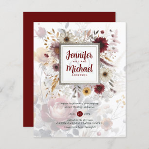 BUDGET Burgundy Yellow Floral