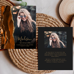 Budget Burnt Orange Agate Photo Grad Announcement