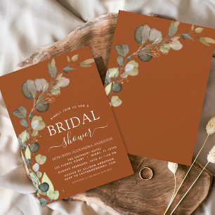 Budget  Burnt Orange Bridal Shower Eucalyptus Flyer