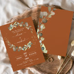 Budget Burnt Orange Eucalyptus Wedding Invitations Flyer<br><div class="desc">Budget Burnt Orange Eucalyptus Greenery Succulent Botanical Watercolor Spring Wedding Invitations on White background - includes beautiful and elegant script typography with modern botanical leaves and greenery for the special Wedding day celebration.</div>