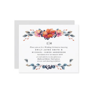 Budget Burnt Orange Green Wedding Invitations