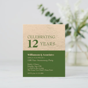 Budget Business Anniversary Green Gold Invitations
