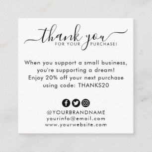 Budget Business Logo Company Custom Thank You Card