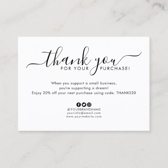 Budget Business Logo Company Custom Thank You Card (Front)