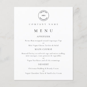 Budget Business Logo Company Event Menu