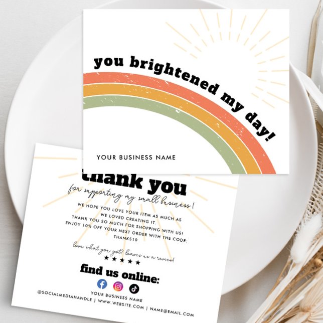 Budget Business Thank You Retro Boho Rainbow Sun (Creator Uploaded)