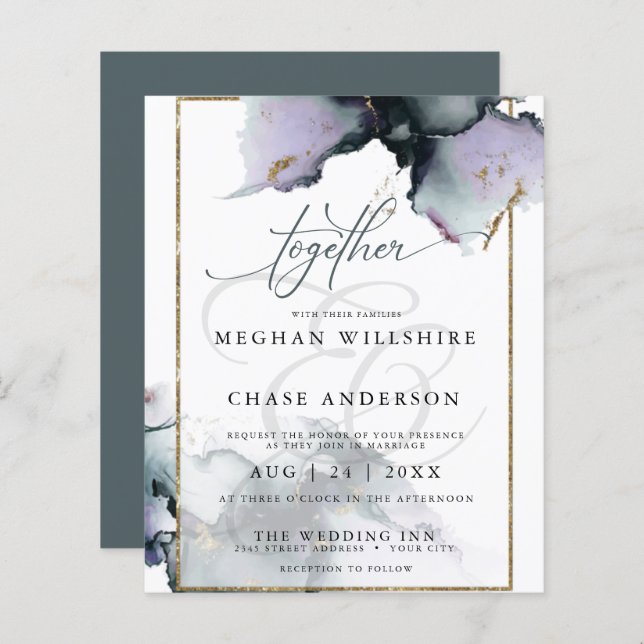 Budget But Beautiful Muted Amethyst and Slate Blue (Front/Back)