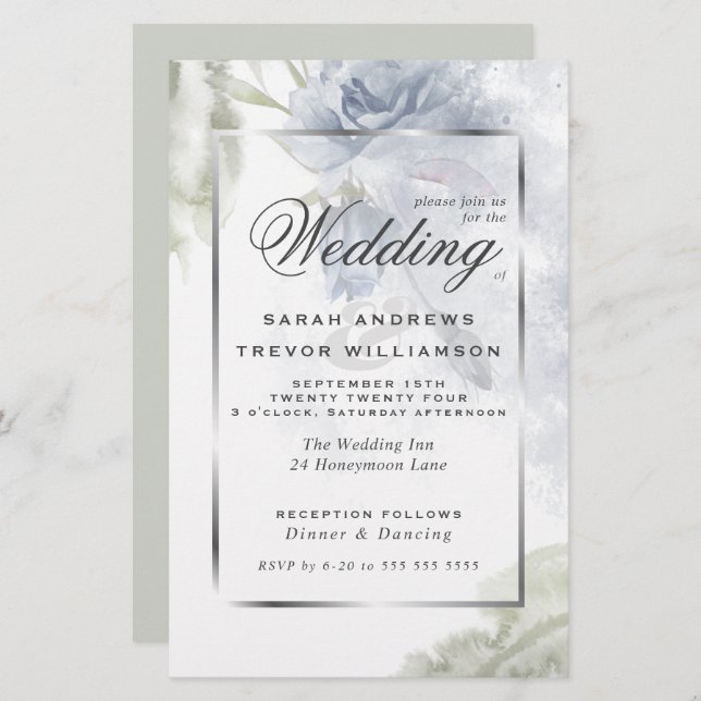 Budget but Beautiful Rustic Blue Roses (Front/Back)