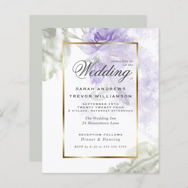 Budget but Beautiful Rustic Lilac Purple Roses (Front/Back)