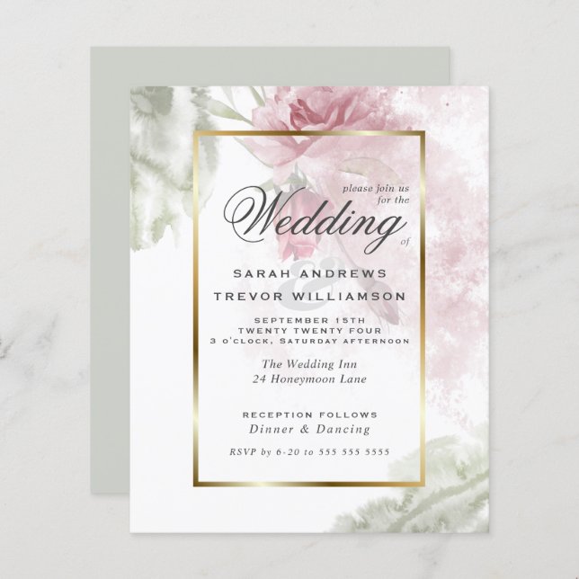 Budget but Beautiful Rustic Pink Roses (Front/Back)