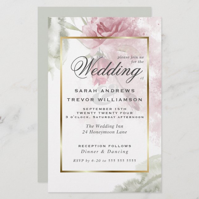 Budget but Beautiful Rustic Pink Roses (Front/Back)