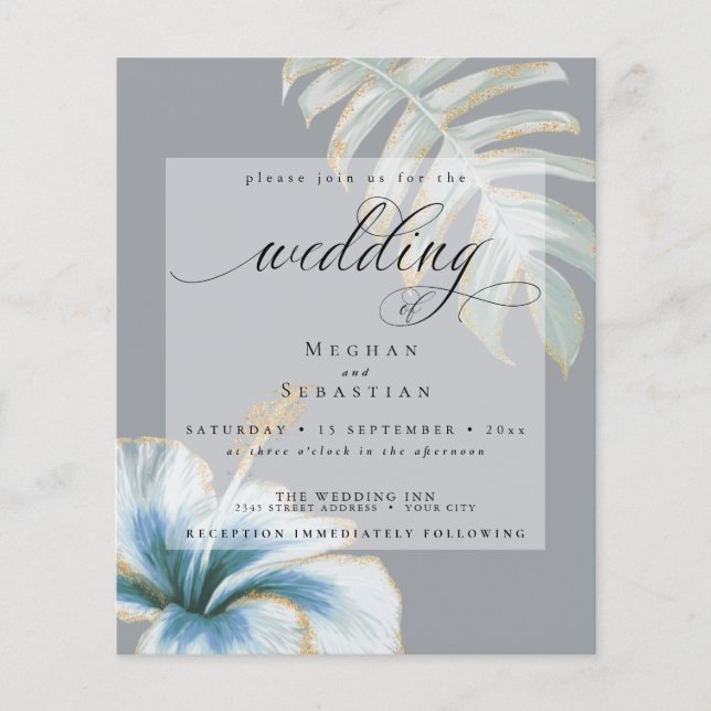 Budget But Beautiful Wedding Dusty Blue Hibiscus (Front)