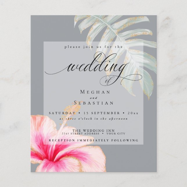 Budget But Beautiful Wedding Pink Hibiscus (Front)