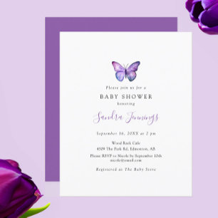 Budget Butterfly Baby Shower Elegant Watercolor