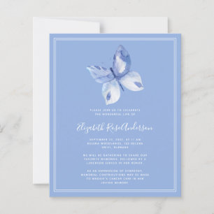 BUDGET Butterfly Celebration of Life Invitation